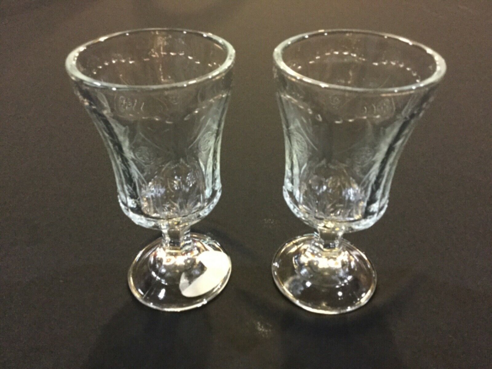 Vintage Madrid Depression Glass Clear Footed Goblets